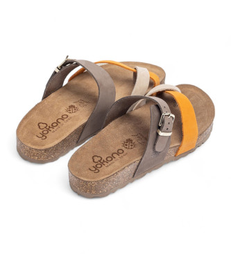 Yokono Jerba 091 sandlias de couro multicoloridas