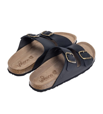 Yokono Leren sandalen Macam 150 zwart
