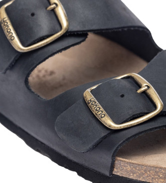Yokono Leather Sandals Macam 150 black