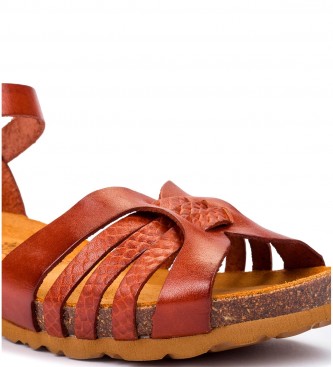 Yokono Monaco 185 sandales en cuir brun rougetre 