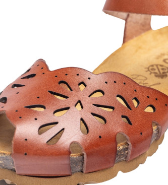 Yokono Brown Monaco 047 Leather Sandals