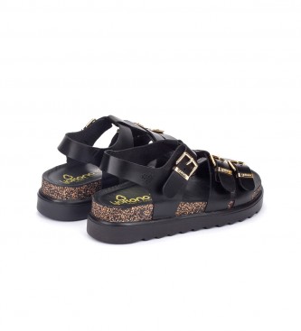Yokono Leather sandals Tunez 114 black