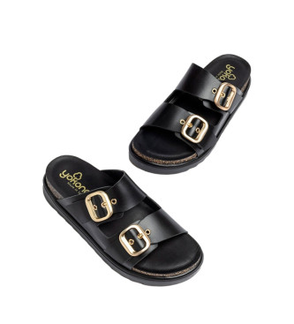 Yokono Leren sandalen Tunez 130 zwart