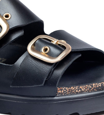Yokono Leren sandalen Tunez 130 zwart