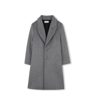 Zadig & Voltaire Szary klasyczny płaszcz