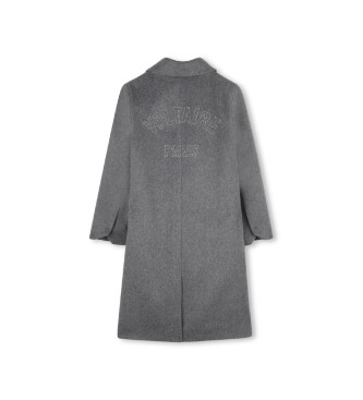 Zadig & Voltaire Szary klasyczny płaszcz