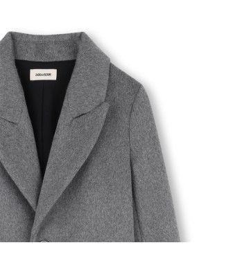 Zadig & Voltaire Szary klasyczny płaszcz