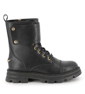 Zadig & Voltaire Casualowe skórzane botki do kostki czarne