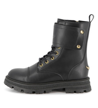 Zadig & Voltaire Casualowe skórzane botki do kostki czarne