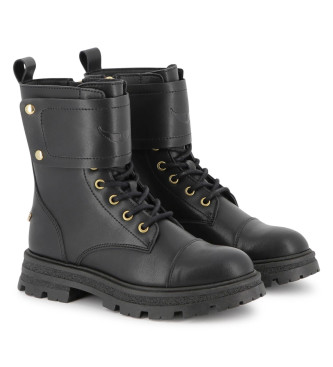 Zadig & Voltaire Casualowe skórzane botki do kostki czarne