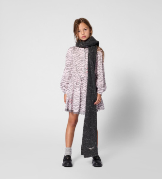 Zadig & Voltaire Sjaal Donkergrijze vleugels