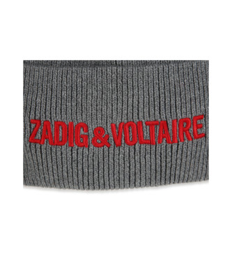 Zadig & Voltaire Grijze geribde muts