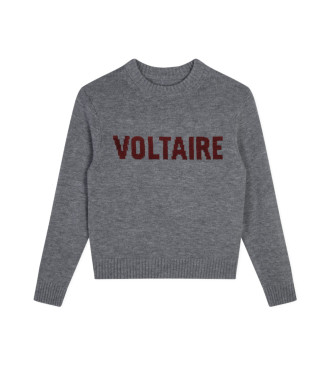 Zadig & Voltaire Szary sweter z dzianiny