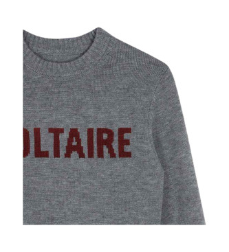 Zadig & Voltaire Szary sweter z dzianiny