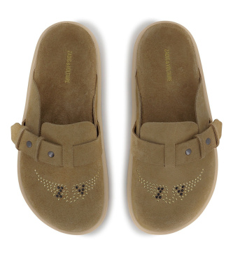 Zadig & Voltaire Greyish brown suede clogs