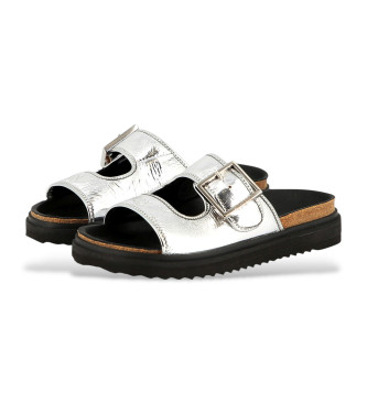 Zadig & Voltaire Silver leather sandals with straps