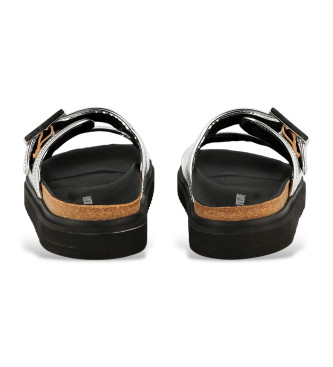 Zadig & Voltaire Sandalias de piel con tiras plateado