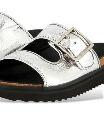 Zadig & Voltaire Silver leather sandals with straps