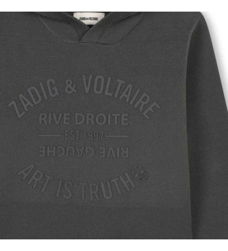 Zadig & Voltaire Siva jopa s kapuco