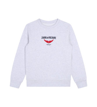 Zadig & Voltaire Lichtgrijs katoenen sweatshirt