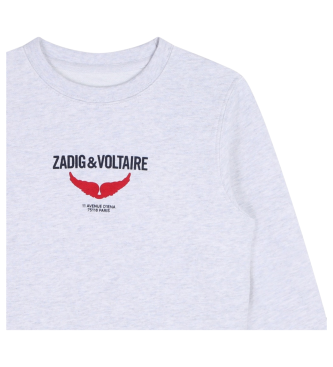 Zadig & Voltaire Bluza bawełniana w kolorze jasnoszarym