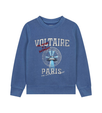 Zadig & Voltaire Sweat en coton marbr bleu