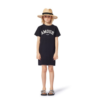 Zadig & Voltaire Vestido tipo t-shirt com estampado preto com slogan