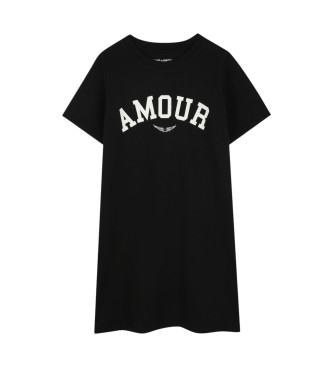 Zadig & Voltaire Robe de style T-shirt avec impression de slogan noir