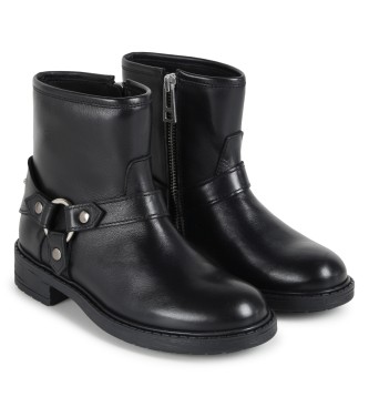 Zadig & Voltaire Bottines en cuir noir avec fermeture clair