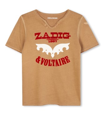 Zadig & Voltaire Maglietta marrone a maniche corte