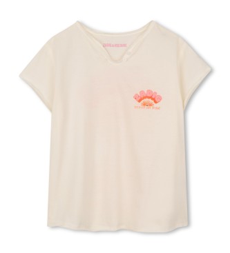 Zadig & Voltaire Heart On Fire beige T-shirt