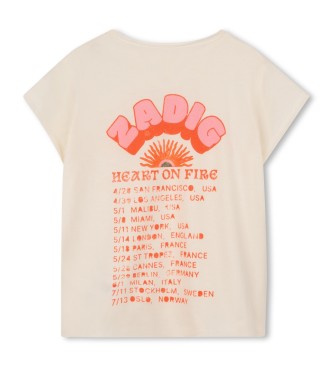 Zadig & Voltaire Heart On Fire beige T-shirt