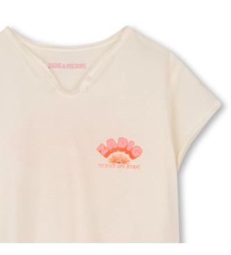 Zadig & Voltaire Heart On Fire beige T-shirt