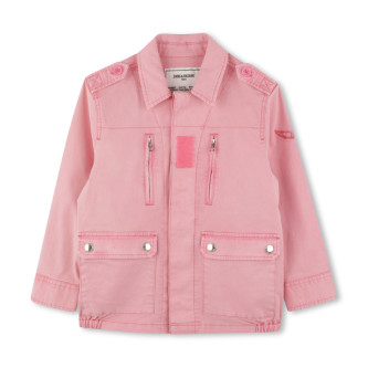 Zadig & Voltaire Giacca militare in tela di cotone rosa