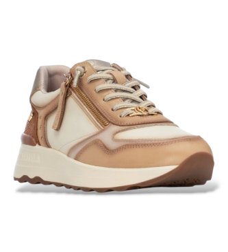 Carmela Beige Leather Sneakers 164221