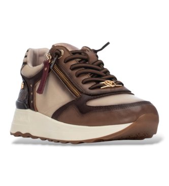 Carmela Brown Leather Sneakers 164221