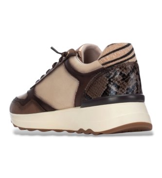 Carmela Brown Leather Sneakers 164221