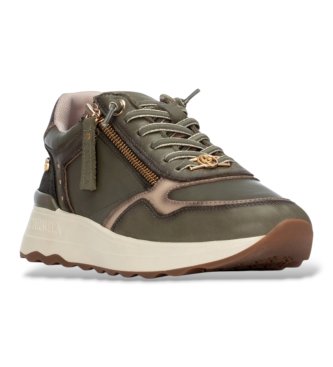 Carmela Green Leather Sneakers 164221