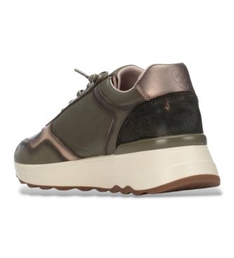 Carmela Green Leather Sneakers 164221