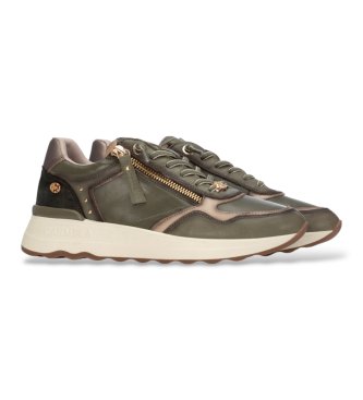 Carmela Green Leather Sneakers 164221
