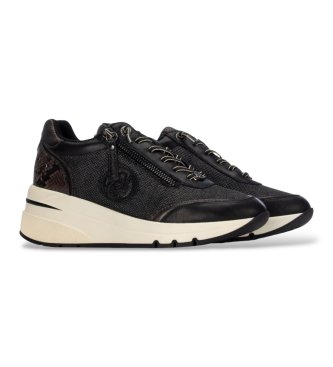 Carmela Black Leather Sneakers 164228