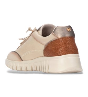 Carmela Beige 164244 Leather Sneakers