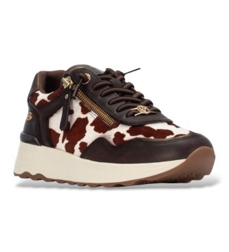 Carmela Brown Leather Sneakers 164360