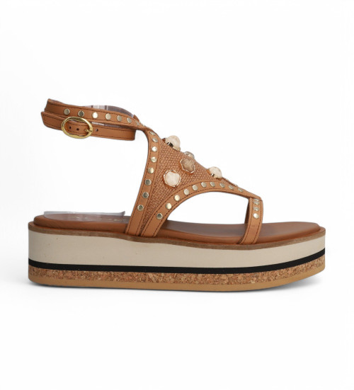 ALPE Sandalias De Piel Kenia Marrón