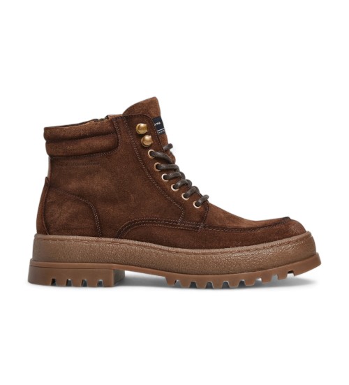 Pepe Jeans Botines De Piel Lincoln Nature Marrón