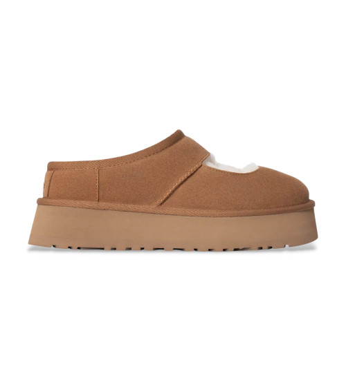 UGG Zapatillas De Piel Mary Jane Bea Marrón