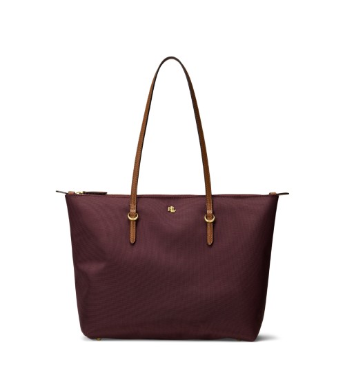 Buy Lauren Ralph Lauren Maroon medium Keaton nylon tote bag