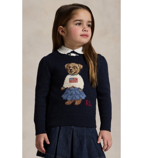Buy Polo Ralph Lauren Navy Polo Bear cotton jumper