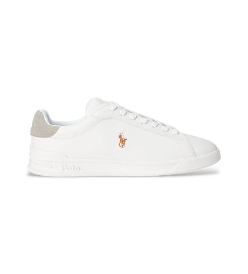 Polo Ralph Lauren Zapatillas De Piel Heritage Blanco, Gris