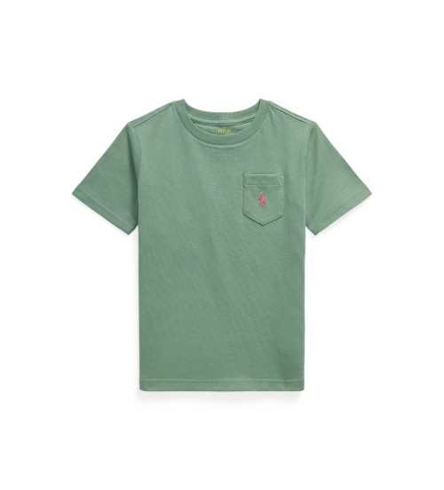 Buy Polo Ralph Lauren Green Cotton Knit T-Shirt with Pocket